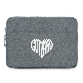 Gotland Herz Schriftzug - Laptoptasche 15" - Grau meliert - Vorne