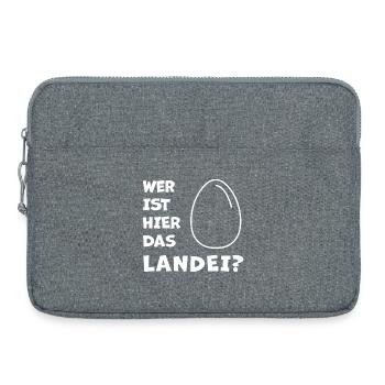 Das Landei - Fans de poulet - Coq - Coq - Bio - Sacoche pour ordinateur portable 15 pouces - gris chiné - Devant