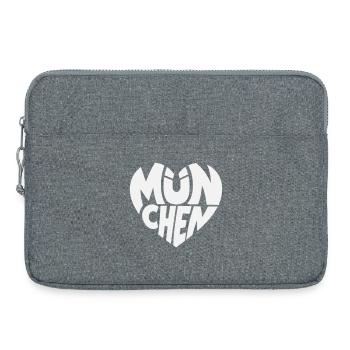 Typographie du logo du cœur de Munich - Sacoche pour ordinateur portable 15 pouces - gris chiné - Devant