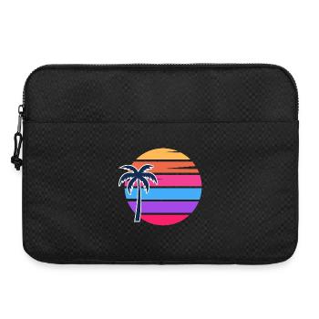 Retro Sunset Palm Circle - Laptop bag 15" - black - Front