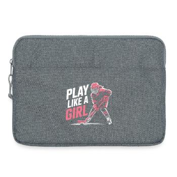 Eishockey Mädchen Shirt – Play Like A Girl - Laptop bag 15" - heather grey - Front