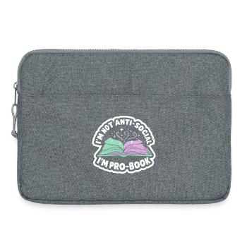 Bookish Saying - Sweet Reader Gift - Laptop bag 15" - heather grey - Front
