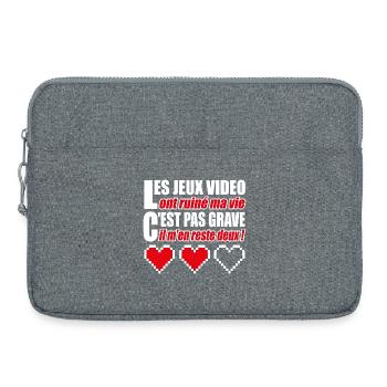 Les jeux vidéo ont ruiné ma vie humour gamer - Sacoche pour ordinateur portable 15 pouces - gris chiné - Devant