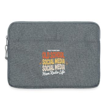 Old School Amateurfunk-Sozialmedien - Laptoptasche 15" - Grau meliert - Vorne