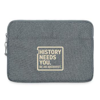 L’histoire a besoin de vous : soyez archiviste - Sacoche pour ordinateur portable 15 pouces - gris chiné - Devant