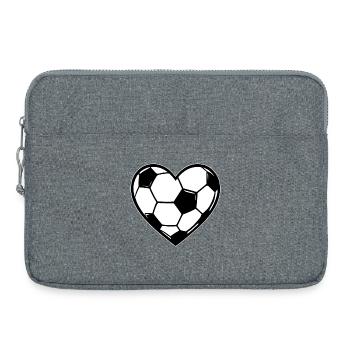 Amour du football Heartball - Sacoche pour ordinateur portable 15 pouces - gris chiné - Devant