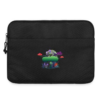 Neon Chameleon auf Mushroom Rock - Laptoptasche 15" - Schwarz - Vorne