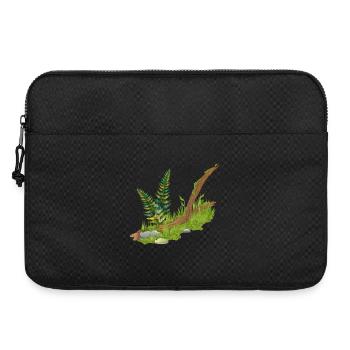 a piece of broken mossy branch at the edge of the forest - Laptop bag 15" - black - Front