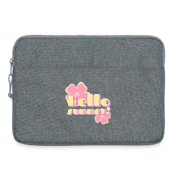 Hallo Sommer-Retro-Pastellblumen - Laptoptasche 15" - Grau meliert - Vorne