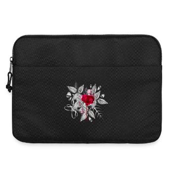 silver Valentine's Day arrangement with roses - Laptop bag 15" - black - Front