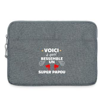 Héros Super Papou Thème Empowerment - Sacoche pour ordinateur portable 15 pouces - gris chiné - Devant