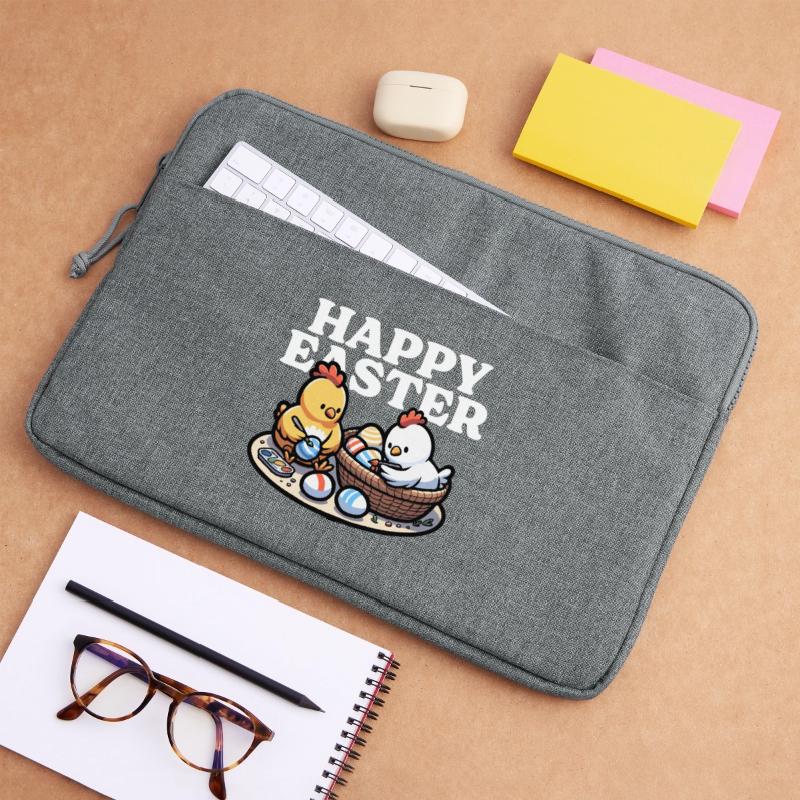 Happy Easter – Cute chicks paint Easter eggs Laptop bag 15"