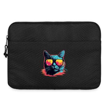 90s Cat Retrowave - Laptop bag 15" - black - Front