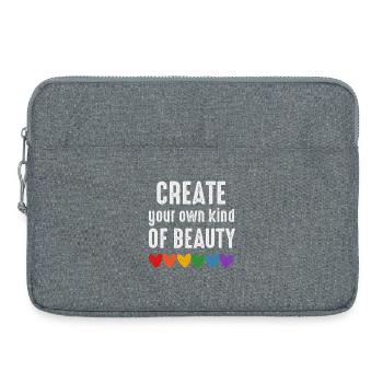 Créez votre propre type de beauté, citation lgbtqia - Sacoche pour ordinateur portable 15 pouces - gris chiné - Devant