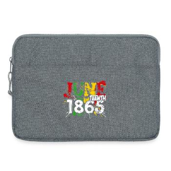 1865 Juneteenth célèbre la liberté afro-américaine - Sacoche pour ordinateur portable 15 pouces - gris chiné - Devant