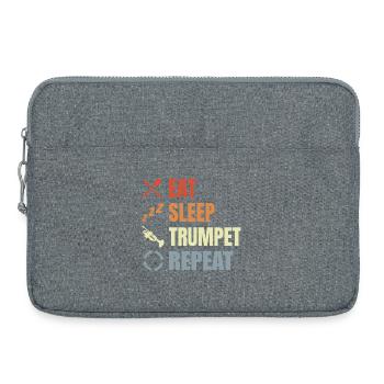 Mangez la trompette du sommeil Répéter - Sacoche pour ordinateur portable 15 pouces - gris chiné - Devant