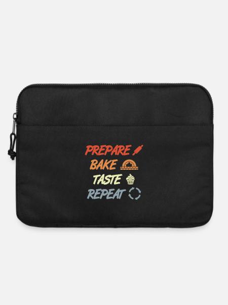 Prepare Bake Taste Repeat - Laptoptasche 15" - Schwarz