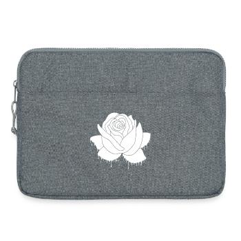 Graffiti d'une rose blanche - Sacoche pour ordinateur portable 15 pouces - gris chiné - Devant