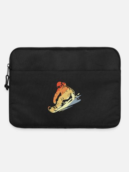 Snowboarder Retro Stil - Laptoptasche 15" - Schwarz