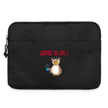 Hibou et café (anglais) - Sacoche pour ordinateur portable 15 pouces - noir - Devant