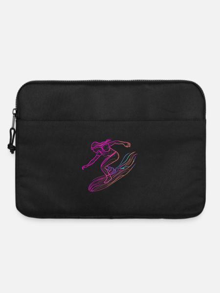 Surfing Frau - Laptoptasche 15" - Schwarz