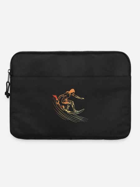 Surfen Mädchen Zeichnung - Laptoptasche 15" - Schwarz