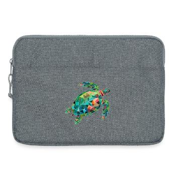 bunte Wasserschildkröte –Farbenfrohes Meeresdesign - Laptoptasche 15" - Grau meliert - Vorne