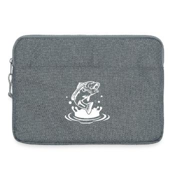 Illustration de saut de poisson dynamique - Sacoche pour ordinateur portable 15 pouces - gris chiné - Devant