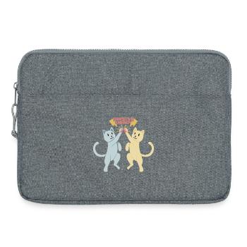 Friends Share Pawsitive Energy - Laptop bag 15" - heather grey - Front