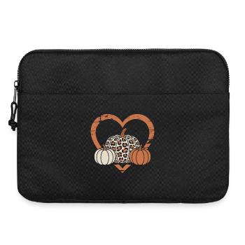 Leopard-Print Kürbis - Laptoptasche 15" - Schwarz - Vorne