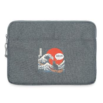 Bruh Cat Japanische Wellenästhetik - Laptoptasche 15" - Grau meliert - Vorne