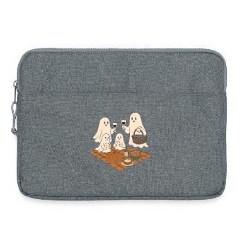 Fantômes au pique-d’Halloween - Sacoche pour ordinateur portable 15 pouces - gris chiné - Devant