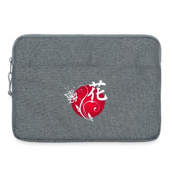 White Flower from Japan - Laptop bag 15" - heather grey - Front