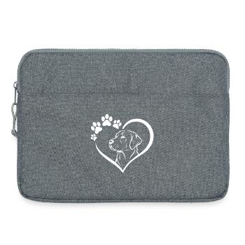 Labrador Retriever Art Hund - Laptoptasche 15" - Grau meliert - Vorne
