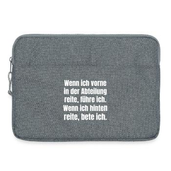 Wenn ich vorne in der Abteilung reite, führe ich.  - Laptoptasche 15" - Grau meliert - Vorne