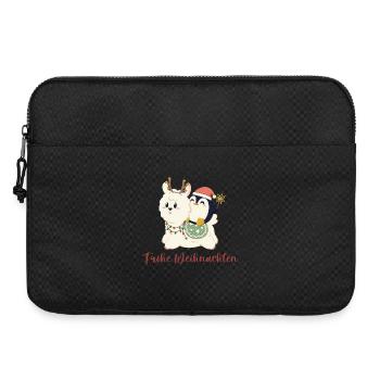 Frohe Weihnachten wünschen Alpaka und Pinguin - Laptoptasche 15" - Schwarz - Vorne