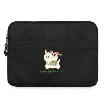 Frohe Weihnachten wünschen Alpaka und Pinguin - Laptoptasche 15" - Schwarz - Vorne