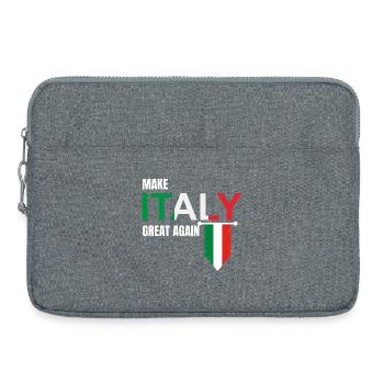Mach Italien wieder groß - Laptoptasche 15" - Grau meliert - Vorne