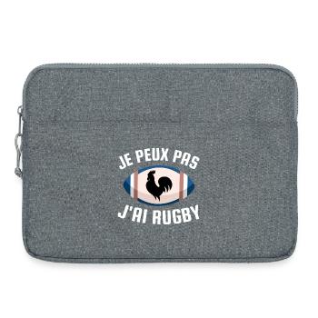 Je peux pas j ai rugby - Sacoche pour ordinateur portable 15 pouces - gris chiné - Devant