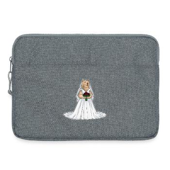Mariage des Roses Nuptiales Ourses - Sacoche pour ordinateur portable 15 pouces - gris chiné - Devant