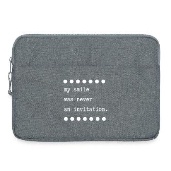 my smile was never an invitation - Laptop bag 15" - heather grey - Front