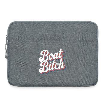 Typographie Funny Retro Boat Life - Sacoche pour ordinateur portable 15 pouces - gris chiné - Devant