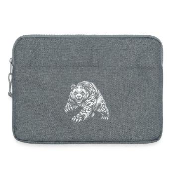 Panda sauvage – Motif tribal de l’ours - Sacoche pour ordinateur portable 15 pouces - gris chiné - Devant