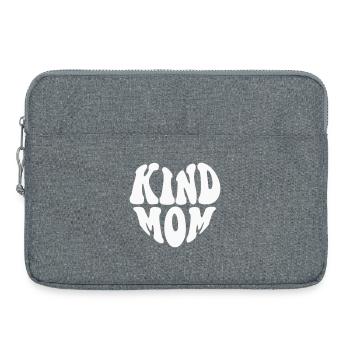 Logo Kind Mom Heart - Couleur personnalisable - Sacoche pour ordinateur portable 15 pouces - gris chiné - Devant