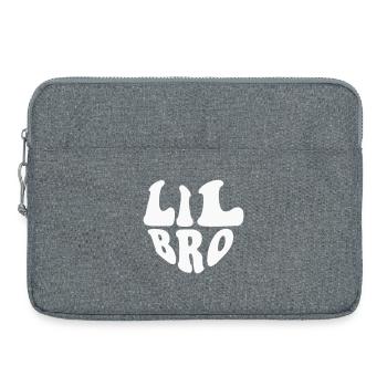 Logo du cœur de petit frère - Couleur personnalisable - Sacoche pour ordinateur portable 15 pouces - gris chiné - Devant