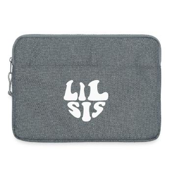 Lil Sis Herz-Logo – Schwester – Anpassbare Farbe - Laptoptasche 15" - Grau meliert - Vorne