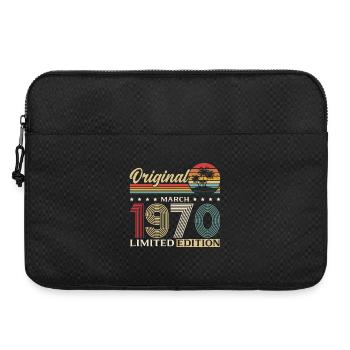 Cadeau du 56e anniversaire Mari Femme Mars 1970 - Sacoche pour ordinateur portable 15 pouces - noir - Devant