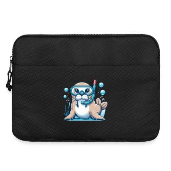 Unterwasser-Siegel mit Taucherbrille - Laptoptasche 15" - Schwarz - Vorne