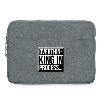 Overthinking In Process Funny Brooding Saying Logo - Laptop bag 15" - heather grey - Front