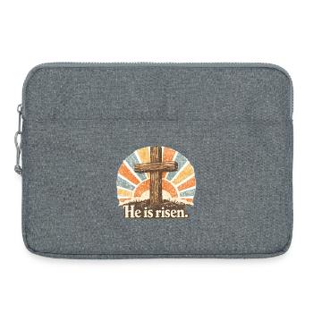 Kruzifix He is Risen Vintage - Laptoptasche 15" - Grau meliert - Vorne